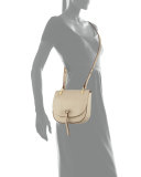 Zoe Leather Saddle Bag, Bone