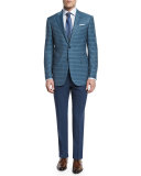 High-Performance Wool Twill Trousers, Blue