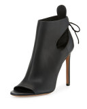 Gabrielle Leather Cutout Bootie, Black