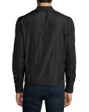 Nylon Zip-Front Jacket, Black