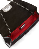 Vero Dodat Flap Patent Clutch Bag, Black