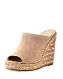 Suede Wedge Espadrille Mule Sandal