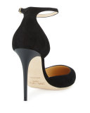 Lucy Half-d'Orsay Suede Pump, Black