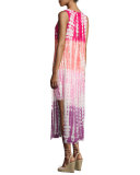 Amara Tie-Dye Midi Tank Dress, Hibiscus Earthquake Wash
