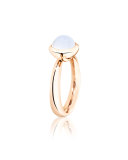 Bouton 8mm Rainbow Moonstone Cabochon Ring, Size 7/54