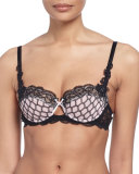 J'Avoue Sheer-Lace Demi Cup Bra, Aveux Rose