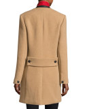 Emmet Single-Button Wool-Blend Coat, Camel