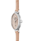 38mm Canfield Alligator Strap Watch, Nude Pink/Silver