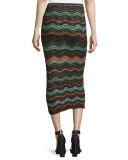 Ripple-Stitch Lurex® Convertible Tube Skirt, Black