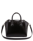 Antigona Small Leather Satchel Bag, Black