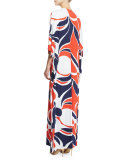 Tillie 3/4-Sleeve Printed Maxi Dress, Mod Print, Plus Size