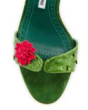 Xacaxtus Ankle-Wrap 100mm Sandal, Green/Fuchsia