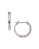 Jude 18K White Gold Huggie Hoop Earrings with Diamonds, 14mm