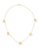 Sea Leaf 18K Yellow Gold Station Necklace with Diamonds