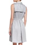 Sleeveless Belted Trench Dress, Dust