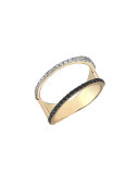 Zebra Black & White Diamond Ring in 14K Rose Gold, Size 7