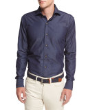 Japanese Denim Sport Shirt, Barchetta Blue