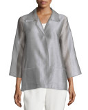 Occasion Organza Easy Shirt, Platinum, Plus Size