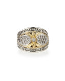 Silver & 18k Gold Diamond Ring