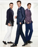 Pinstripe Woven Dress Shirt, White/Navy