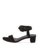 Rena Suede City Sandal, Black