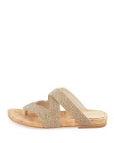 Flip Rhinestone Flat Slide Sandal, Sand