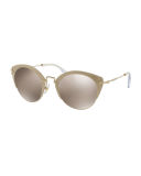 Mirrored Inlay Cat-Eye Sunglasses