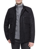 Quilted Flannel Vest, Gray