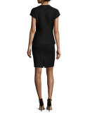 Papier Knit Pencil Skirt, Caviar