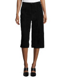 Suede Culotte Pants, Black  