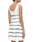 Emmy Sleeveless Striped Ponte Dress