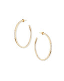 14K Small Expose Hoop Earrings with Diamonds