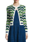 Zigzag Cropped Cardigan, Evergreen