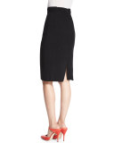 High-Waist Pencil Skirt, Black