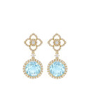 Aurora Blue Topaz & Diamond Drop Earrings