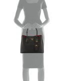 Saffiano Cuir Double Mini Tote Bag, Yellow (Sole)