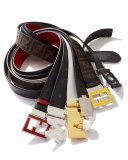 M-Buckle Monogram Belt, Black