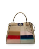 Peekaboo Medium Gradient Satchel Bag, Nude Multi