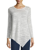 Tambrel Textured-Stripe Slub Top