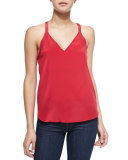 Sleeveless V-Neck Cami W/ Bow Back