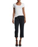 Patti High-Rise Cropped Straight-Leg Jeans with Released Hem, Fallen