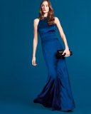 Embellished Halter-Neck Mermaid Gown, Sapphire