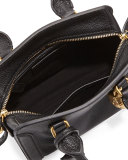 Mini Padlock Satchel Bag, Black