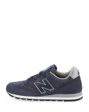 996 Distinct Age of Exploration Suede-Leather Sneaker, Navy/Silver