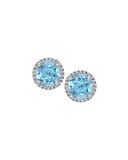 Grace 18k Gold Blue Topaz & Diamond Earrings