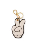 Victory Leather Keychain, White/Multi