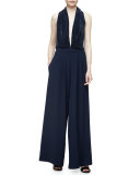 Sleeveless Halter Combo Jumpsuit, Ink