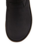 Akadia Back-Laced Fur-Lined Boot, Black