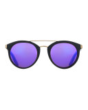 Dalziel Round Iridescent Sunglasses, Violet