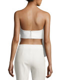 Laurel Strapless Satin Twill Top, White
